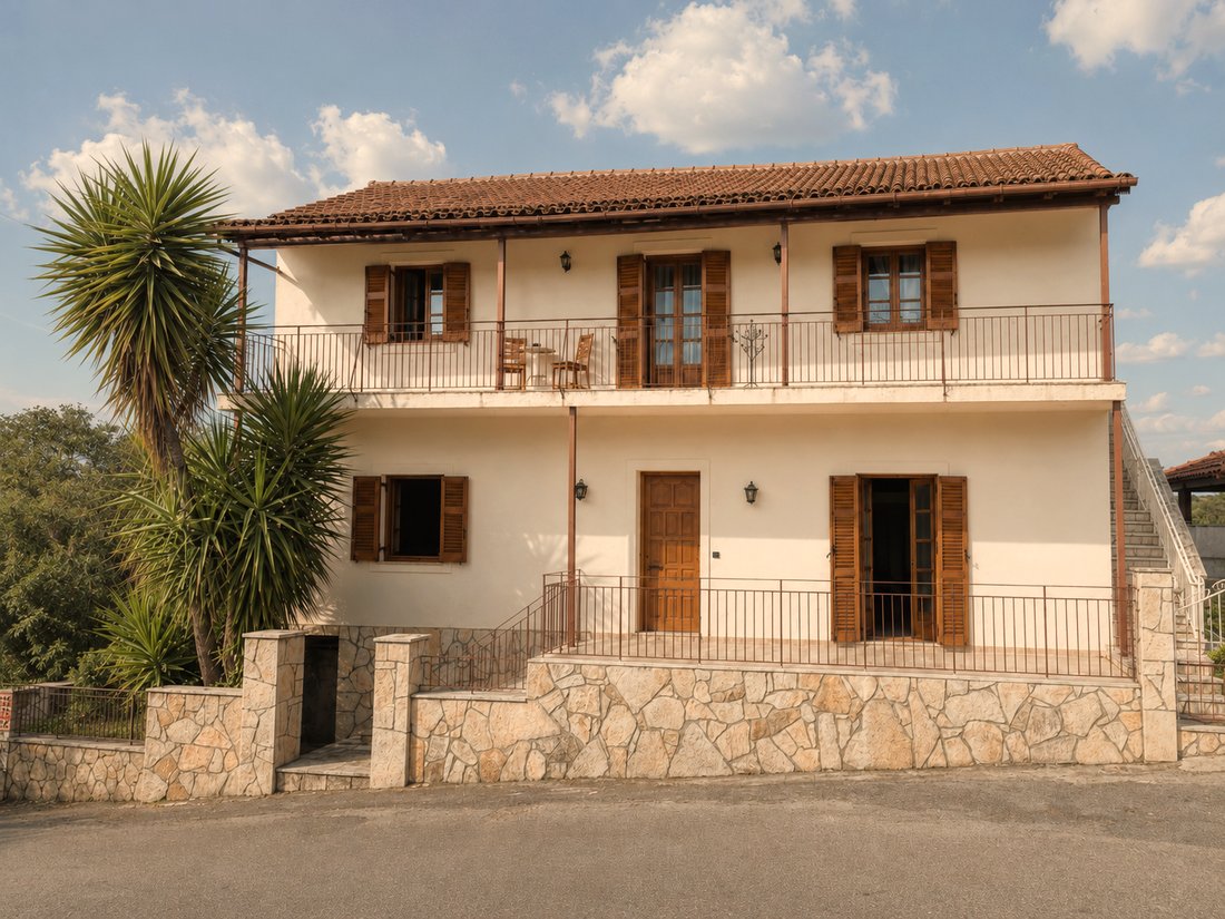 The exterior of The Olive Tree House, Liapades, Corfu