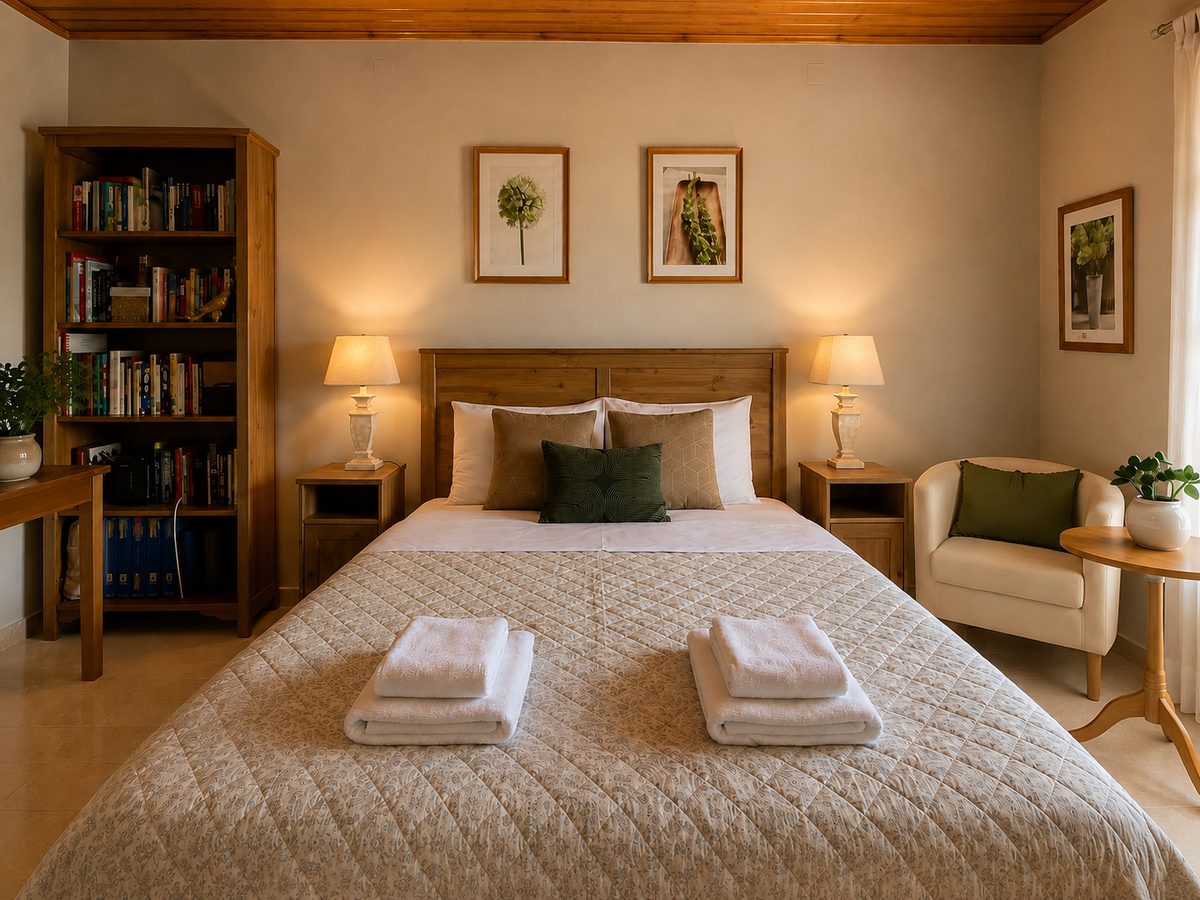 Bedroom at The Olive Tree House, Liapades, Corfu