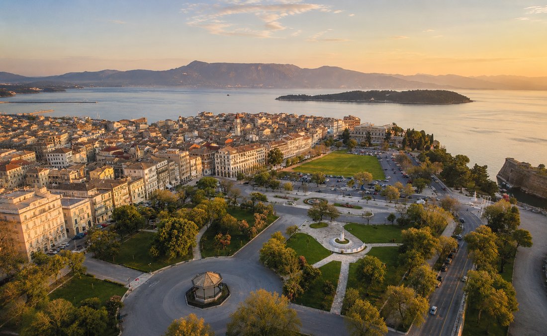 Corfu Town at sunset